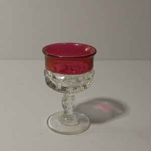 Indiana Glass King Crown Ruby Red Flash 4 Inch Goblet